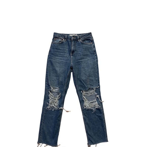 Topshop Blue Ripped Jeans - Picture 1 of 3